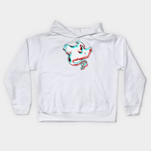 Ghost Anaglyph Tiktok Aesthetic Style Retro 3D Halloween Design Kids Hoodie